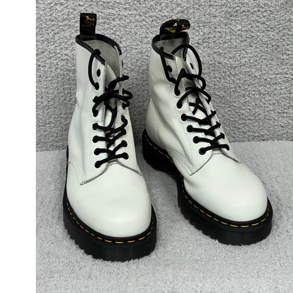 Dr. Martens Air Wair Women's White Leather Combat Boots Size 11 #72413